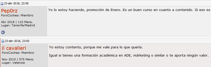 opiniones thepowermba forocoches